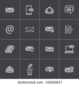 Vector black  email icons set