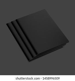 Vector Black Empty Brochure Mockup