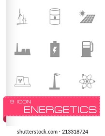 Vector black energetics icons set