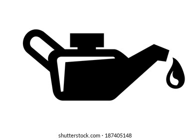 Vector Black Engine Oil Icon On White Background