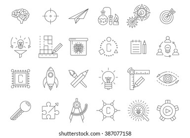Vector black engineering icons set on white - Shutterstock ID 387077158