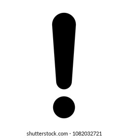 Vector black exclamation mark on white background