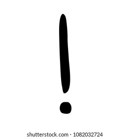 Vector black exclamation mark on white background
