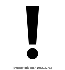 Vector black exclamation mark on white background