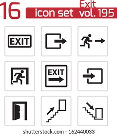 Vector black exit icons set