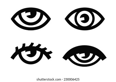 vector black Eye icon on white background
