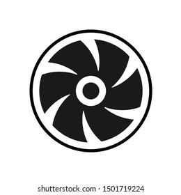 Vector black fan and propeller icon air