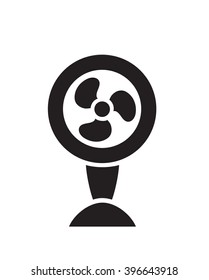 Vector black fan ventilator icon on white background 