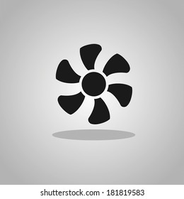 Vector black fans and propellers icon