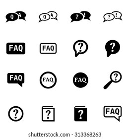 Vector Black Faq Icon Set