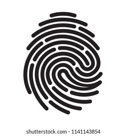 Vector black fingerprint isolated on white background