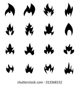 Vector Black Fire Icon Set Stock Vector (Royalty Free) 313368152 ...