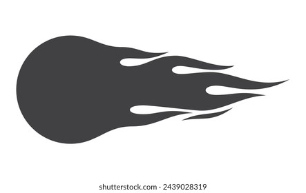 Vector black fireball symbol. Isolated on white background