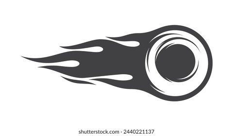 Vector black fireball symbol. Isolated on white background