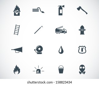 Vector black  firefighter icons set