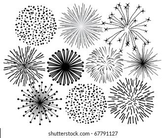 vector black fireworks