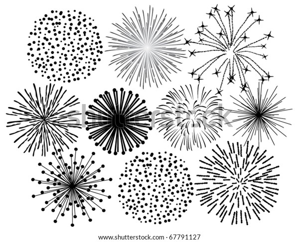 Vector Black Fireworks Stock Vector (Royalty Free) 67791127