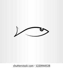 vector black fish icon symbol design element