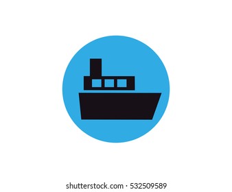 Vector black flat boat icon