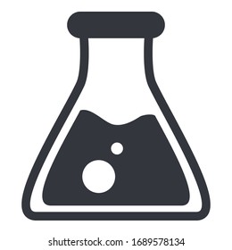 Vector Black Flatt Bottom Flask Icon.