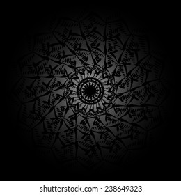 Vector black floral background