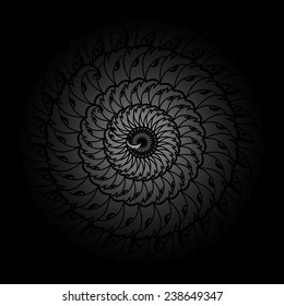 Vector black floral background