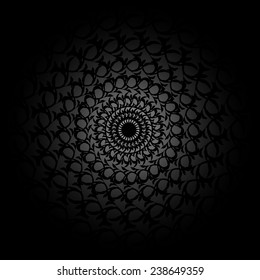 Vector black floral background