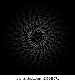Vector black floral background