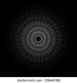 Vector black floral background
