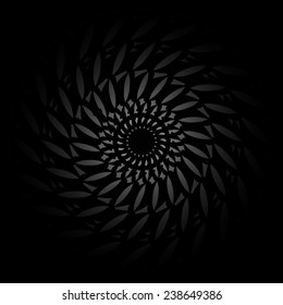 Vector black floral background