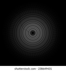 Vector black floral background