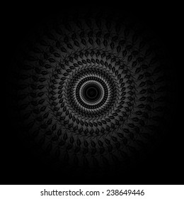 Vector black floral background