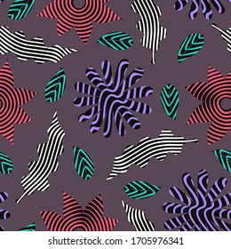 vectorial negro floral y hojas con líneas sin fisuras en color rosa gris