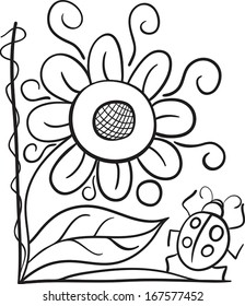 Vector black floral pattern on a white background