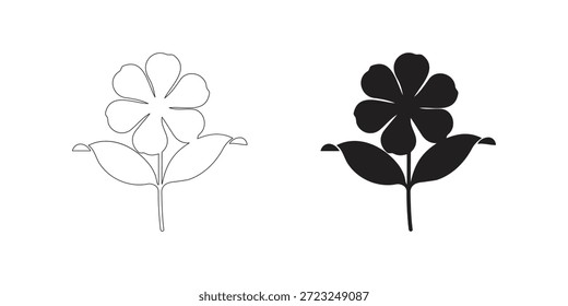 Logotipo de la flor negra del Vector, diseño plano elegante, logotipo profesional minimalista del negocio.	