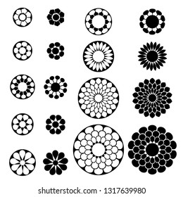 vector black flower shapes