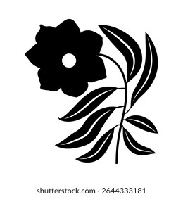 Buquê de flores preto vetor, flores de silhueta botânica, desenho de Botânica monocromático minimalista da flor, Esboço desenhado à mão da flor com licença.