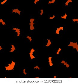 vector black flying bats silhouettes seamless pattern