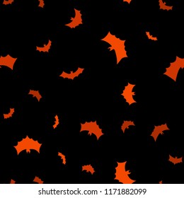 vector black flying bats silhouettes seamless pattern