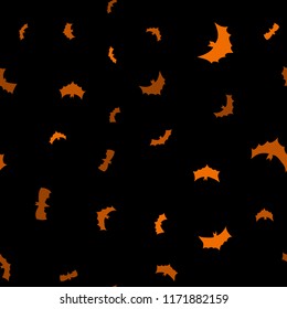 vector black flying bats silhouettes seamless pattern