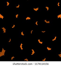 vector black flying bats silhouettes seamless pattern