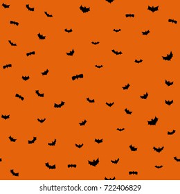 vector black flying bats silhouettes seamless pattern