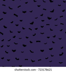 vector black flying bats silhouettes seamless pattern