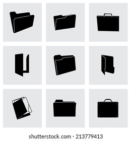 Vector Black Folder Icons Set On Stock Vector (Royalty Free) 213779413 ...
