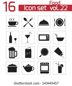 Vector black food  icon set
