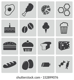 Vector black  food icons set