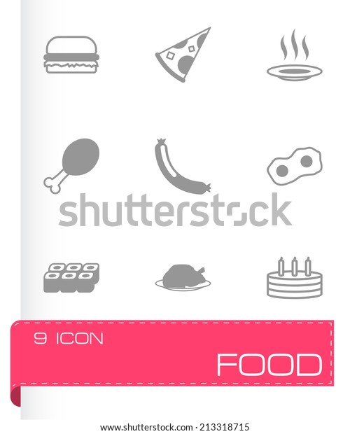 Vector Black Food Icons Set On Stock Vector Royalty Free 213318715 Shutterstock