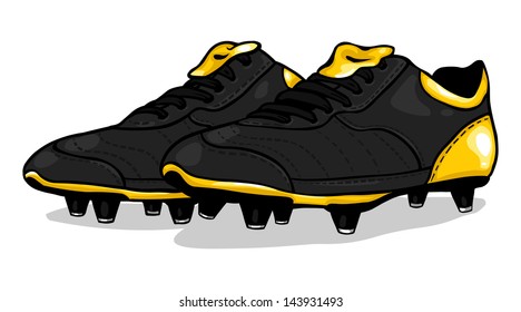 vector black football boots