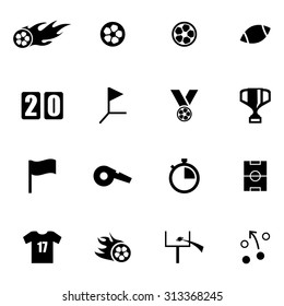 Vector black football icon set