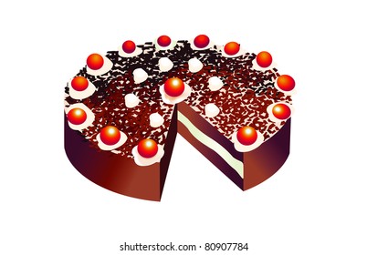 Vector of black forest cake